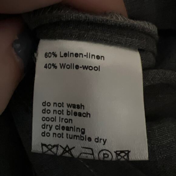 Akris Women's One Button Slim Fit Linen Wool Blend Blazer Long Sleeve Gray SZ 6 - Picture 9 of 10